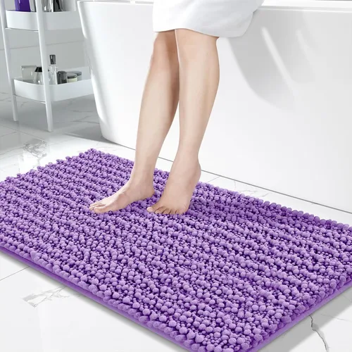 Miniatura 17 de Yimobra Alfombras de Baño Antideslizantes Lavables - Alfombra de Baño de Chenilla Ultra Suave Absorbente, Alfombra Peluda de Secado Rápido para Negro