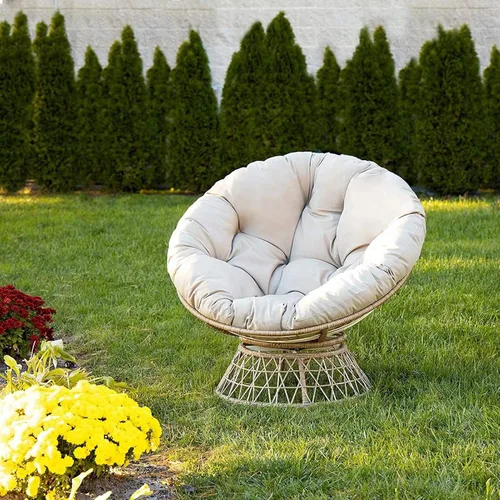 Miniatura 5 de Papasan - Cojines redondos para silla, cojines para asiento de nido de huevos, suave y grueso, impermeable, para muebles de interior y exterior