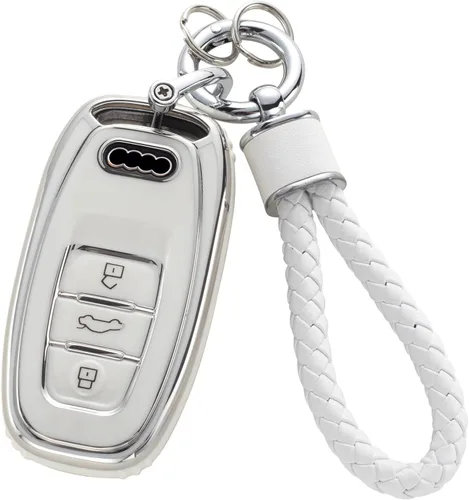 Miniatura 27 de YO&YOYE - Funda para llavero Ford con llavero, protector de llavero de TPU suave para F150 Explorer Mustang Edge Lincoln MKZ MKX MKC