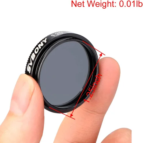 Miniatura 3 de SVBONY SV139 Filtro de telescopio Filtro de luna de 1.25 pulgadas 12.5 por ciento de transmisión de telescopio Filtro de telescopio ND8 Filtro