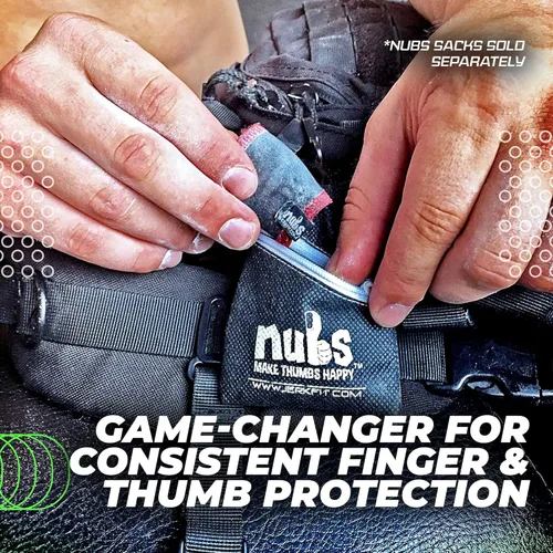 Miniatura 4 de JerkFit NUBS - Caddies para dedos (par) – Mangas duraderas para pulgar y dedos para evitar ampollas de golf, guantes de golf cómodos y cinta Negro