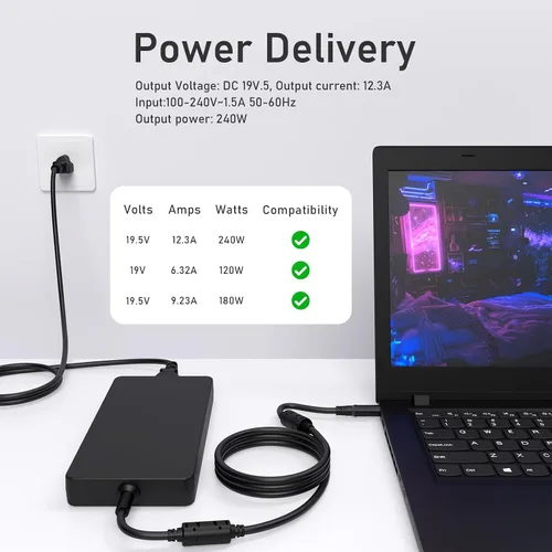 Miniatura 6 de Adaptador de CA de 240 W 180 W 0.291 in compatible con Dell Precision 7680 M6800-M6700 Alienware M15 M17 R1-R5 M17X M18X Area-167.3 ft R2 G5 G7