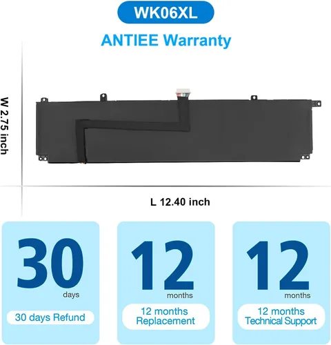 Miniatura 7 de ANTIEE WK06XL M41711-005 83Wh - Batería de repuesto para laptop HP Omen 16-B0xxx 16-B0000TX 16-B0047TX 16-C0167AX Omen 7 Plus 17-CK0xxx 17-CK0007NV