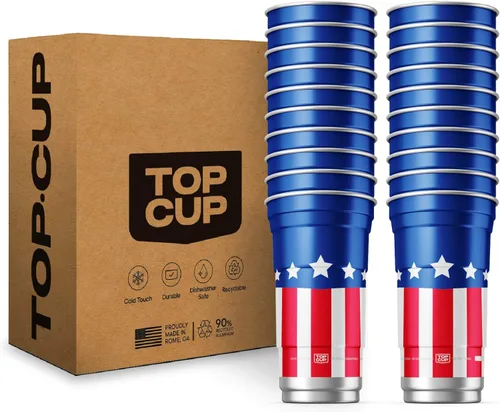 Miniatura 25 de Top Cup by Ball – 9 onzas, 50 unidades, vasos de fiesta de aluminio reutilizables Retención en frío, reciclable, fabricado en Estados Unidos