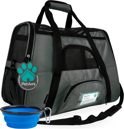 Miniatura 23 de PetAmi Transportador de mascotas aprobado por aerolíneas para gatos, transportador de perros de lados suaves para perros pequeños, suministros