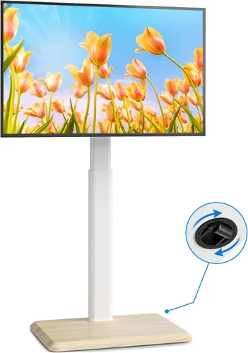 Miniatura 11 de Rfiver Soporte de TV con ruedas para televisores de 32 a 70 pulgadas, moderno soporte de TV de esquina con ruedas mejoradas, 9 niveles de altura