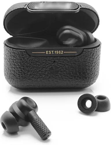 Miniatura 2 de Klowcok Auriculares de espuma de repuesto para auriculares inalámbricos Marshall Motif II A.N.C, Motif ANC, ajuste cómodo (3 pares, S/M/L, negro)