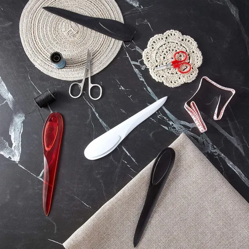 Miniatura 7 de Outus 3 piezas de herramientas de costura para coser acolchados, prensar costuras y marcar tela, girador de puntos de plástico con borde de costura