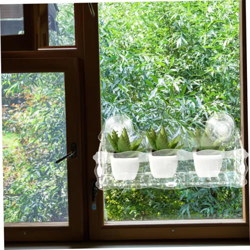 Miniatura 5 de Abaodam Macetas Soporte de acrílico transparente para alféizar de ventana Extensor de alféizar de ventana Soportes para bonsái para el hogar