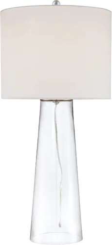 Miniatura 10 de 360 Lighting Marcus - Juego de 2 lámparas de mesa costeras modernas de 30 pulgadas de alto, columna cónica de vidrio de mercurio aplicada a mano