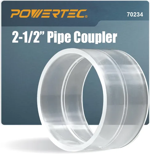 POWERTEC 70234 2-1/2" Acoplamiento de Tubería, Transparente Acoplador de tubo transparente de 2-1/2"