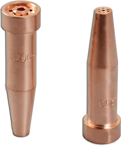 RIVERWELD Puntas de corte de acetileno 6290 tamaño 1 y 6290-1 para soplete de cortador de oxígeno oxicombustible hecho de cobre paquete de 2