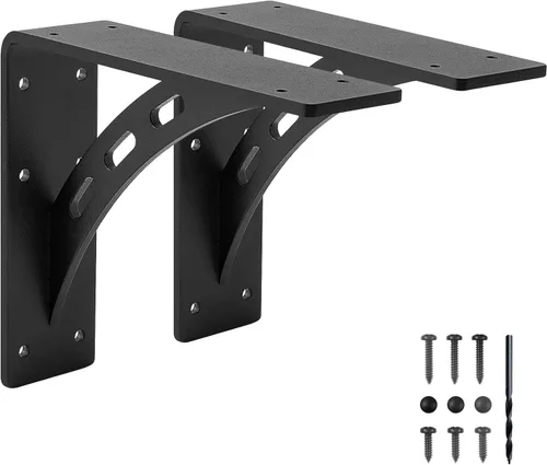 Soportes de estante resistentes de 9"x8"x2.5" - Carga máxima 1100 LBS, Soportes de repisa de metal de aleación premium - Juego de 2 - Soporte para