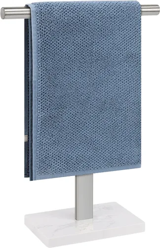 Miniatura 9 de Toallero de mano, soporte de toalla en forma de T para baño, barra de toallero de mano para aparador de cocina, acero inoxidable 304, base de mármol