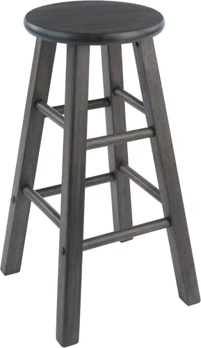 Miniatura 6 de Ergode Juego de taburetes de madera para mostrador, color gris ostra, juego de 2 piezas, madera maciza, capacidad de peso de 220 libras, estable