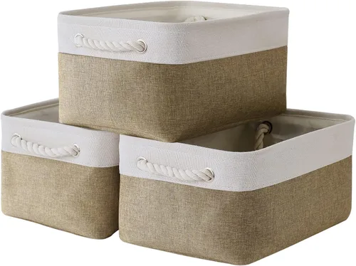Miniatura 29 de TheWarmHome Contenedores de almacenamiento para estantes, tamaño mediano, 3 unidades, 13.8 pulgadas de largo x 9.8 pulgadas de ancho x 6.7 pulgadas