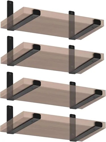 Paquete de 8 soportes de estante labio J de 11.25 pulgadas de largo x 6 pulgadas de alto x 1.5 pulgadas de ancho, soporte de estante flotante de
