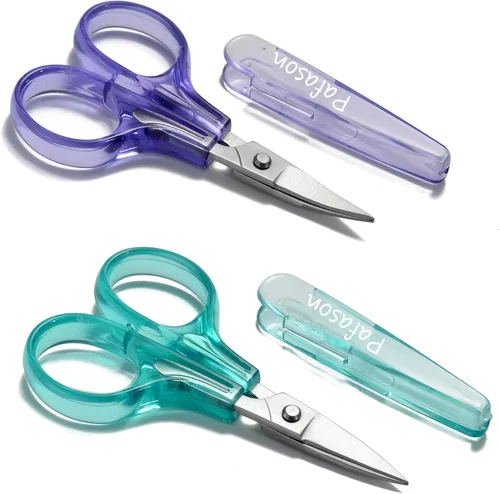 PAFASON Juego de 2 Tijeras de Bordado Más Afiladas y Precisas Curvas y Rectas para Acolchado, Costura, Tejido, Manualidades, Punto de Cruz,