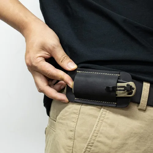 Miniatura 2 de Topstache Funda para Cuchillo, Funda de Cuchillo Hecha a Mano, Funda de Cuero de Transporte Horizontal para Cinturón, Organizador de Bolsillo EDC