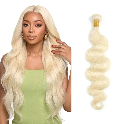 Miniatura 13 de HC Extensiones de cabello humano Remy de 18 pulgadas, cabello lacio de doble trama, cabello cosido con reflejos rubio ceniza mezclado con rubio
