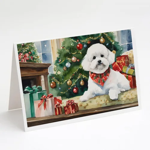 Miniatura 173 de Caroline's Treasures DAC2753GCA7P Paquete de 8 tarjetas de felicitación navideña acogedora de Husky siberiano Tarjetas en blanco con sobres