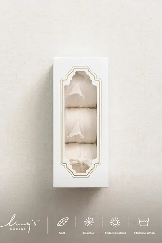 Miniatura 4 de Ling's moment Cinta de satén de seda, 6.7 yardas (blanco/beige) para envolver regalos, bodas, ramos florales, decoración de fiestas, cintas Wht-Beige