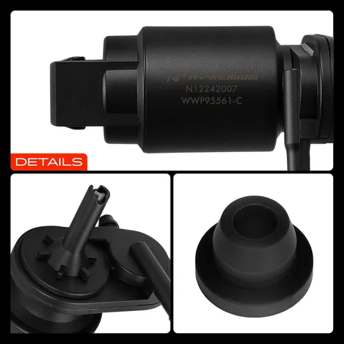 Miniatura 9 de A-Premium Bomba de limpiaparabrisas delantera o trasera compatible con Chevy Equinox y Volkswagen Passat, Golf, Jeep Renegade y Fiat 500, Suzuki
