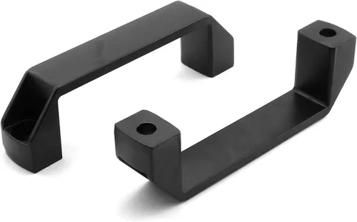 Miniatura 3 de Paquete de 2 manijas de aleación de aluminio negro rectangular industrial para accesorios de perfil de extrusión de aluminio serie 20, 3.543 in