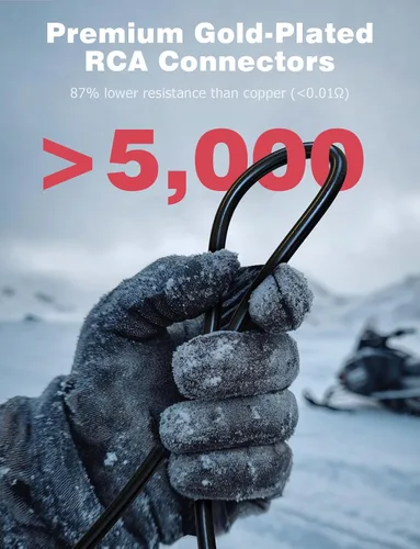 Miniatura 5 de Mellbree Snowmobiles - Cable divisor en Y de RCA para casco, de 10 pulgadas con conector dorado para calentador y visera o para dos personas
