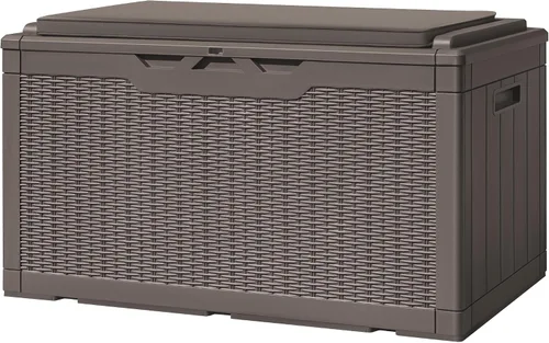 Miniatura 10 de Greesum Caja de resina de 31 galones para todo tipo de clima, cajas de almacenamiento al aire libre para juegos de muebles de patio, juguetes al