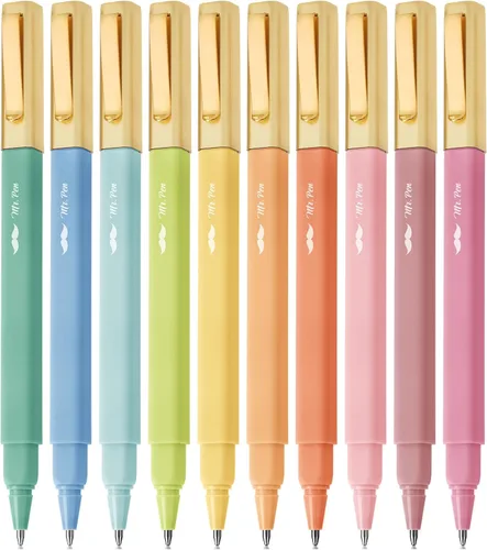 Miniatura 10 de Mr. Pen - Bolígrafos estéticos, paquete de 10 unidades, tinta colorida, 0.028 in, tinta de secado rápido, sin mancha, no se traspasa a través