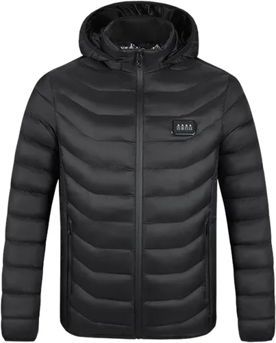 Miniatura 5 de Chaleco térmico unisex acolchado acolchado con capucha recargable USB para invierno cálido abrigo bolsillo