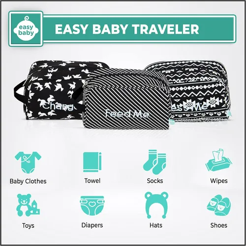 Miniatura 2 de Easy Baby - Pañal, biberón y suministros - Bolsas organizadoras y cambiador - Cambio, alimenta, viste y límpiame (paquete de 8 Brooklyn)