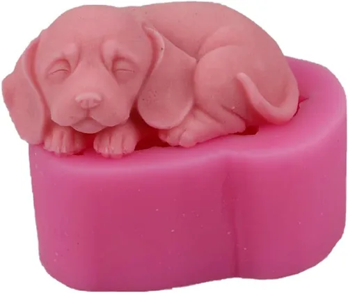 Miniatura 5 de Moldes de vela de silicona para perros 3D, molde de jabón lindo para cachorros, pastel de chocolate, fondant, molde para hornear
