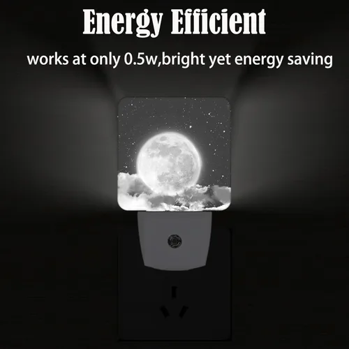 Miniatura 4 de Luz nocturna de luna en nube, luces nocturnas enchufables con sensor automático, lámpara de noche del atardecer al amanecer, decoración del hogar