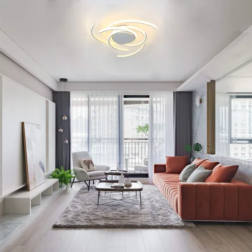 Miniatura 3 de Lámpara de techo LED regulable para sala de estar, moderna lámpara de techo de flores con control remoto, lámpara colgante para comedor, lámpara