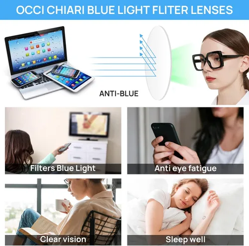 Miniatura 4 de OCCI CHIARI Lentes de lectura bifocales para mujer, de gran tamaño, con bloqueo de luz azul, lectores 1.0 1.25 1.5 1.75 2.0 2.25 2.5 2.75 3.0 3.5