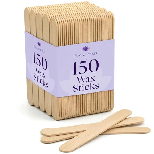 150 varillas de cera de madera – Varillas aplicadoras para depilación – Palitos desechables para paletas y manualidades – Suministros profesionales