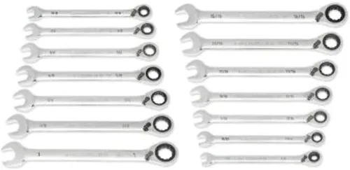 Miniatura 6 de GEARWRENCH Juego de llaves de trinquete reversibles SAE de 10 piezas de 90 dientes y 12 puntos 86658