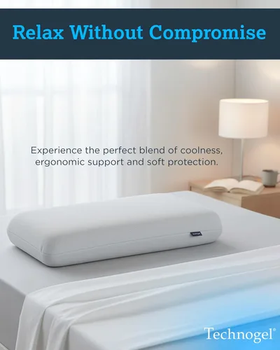 Miniatura 7 de Technogel Almohada de espuma viscoelástica de gel refrescante, almohada de enfriamiento Comfort Revolution, perfil ventilado de 4.5 pulgadas, zona