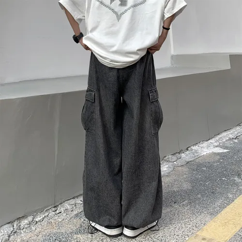 Miniatura 3 de Y2K - Pantalones de mezclilla holgados Emo Cyber Cargo Grunge Vintage Demin Ropa estética Hiphop Jogger Pantalones deportivos góticos Streetwear