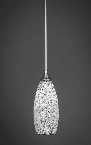 Miniatura 159 de Toltec Lighting Tallo Colgado Mini colgante, acabado de cobre negro, 3.5" cuadrado humo burbuja vidrio