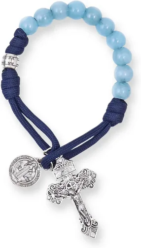 Miniatura 22 de Nazareth Store Rosario de cuerda de paracaídas de San Miguel, collar de rosario resistente y rosario de una década, cuentas de piedra natural