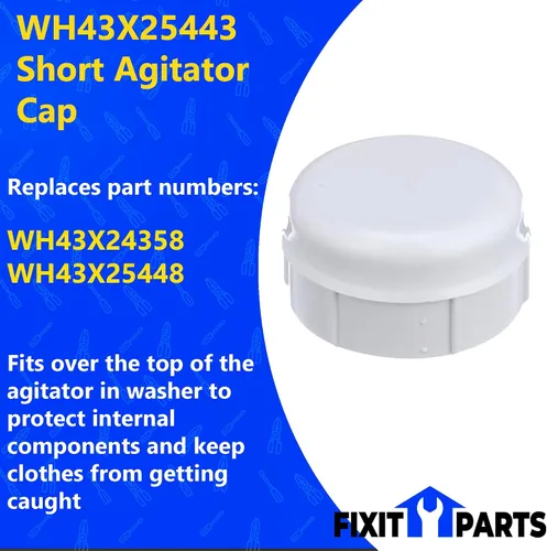 Miniatura 2 de Proveedor operado y basado en EE. UU. - Reemplazo del taladro agitador de lavadora WH43X31240 y tapa agitadora corta WH43X25443 - Compatible