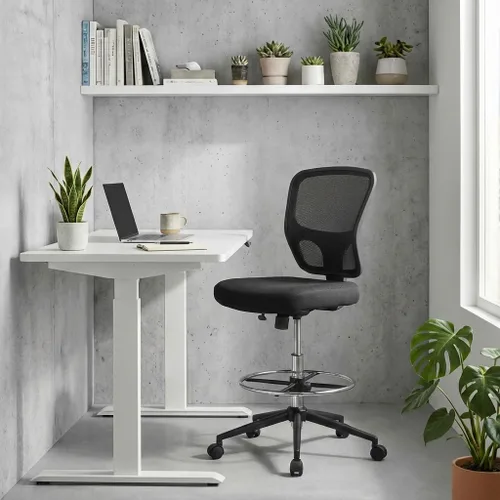 Miniatura 2 de Silla de dibujo sin brazos, silla de oficina alta, altura ajustable, respaldo alto, silla de escritorio ergonómica, taburete de dibujo, taburetes