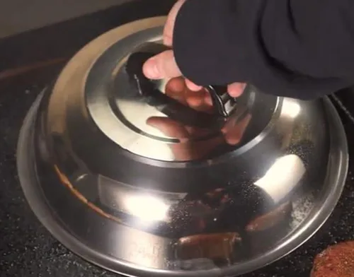Miniatura 7 de ZBXFCSH Accesorios para plancha de 12 pulgadas redondas de acero inoxidable - Cúpula para derretir queso y tapa para cocinar al vapor, mejores tapas