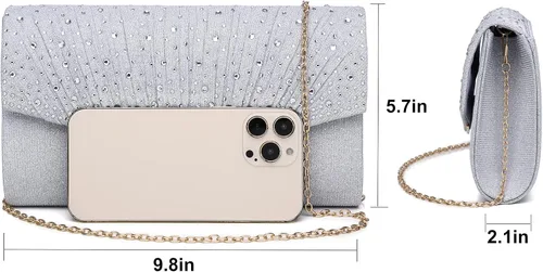 Miniatura 3 de MUDUO Monederos de mano con diamantes de imitación para mujer, monederos y bolsos formales de boda, fiesta, graduación, bolsas de dinero, regalo