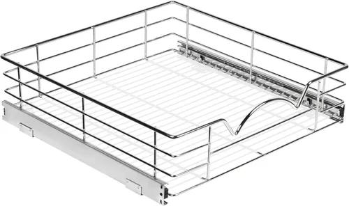 HOLDN' STORAGE Organizador de gabinete extraíble, cajón deslizante para armarios de cocina y despensa, estante enrollable para ollas, sartenes y