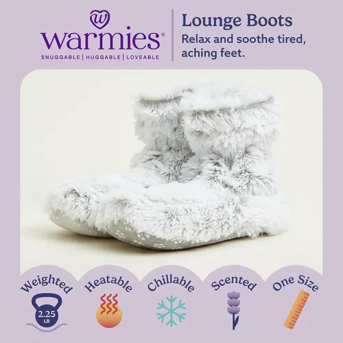 Miniatura 2 de warmies Microwaveable House Slipper Boots for Women - Womens Shoe Sizes 6-10 - Comfy, Soft & Fuzzy Indoor Bootie Slipper with Backs & Memory Foam