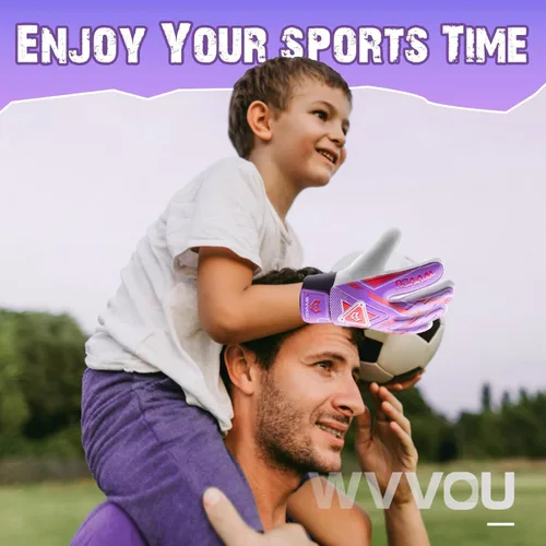 Miniatura 7 de WVVOU Guantes de portero para niños y jóvenes, guantes de portero de fútbol con doble protección, guantes de fútbol antideslizantes, súper agarre